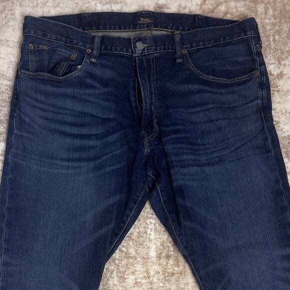 Polo Ralph Lauren Varrick Slim Classic Blue Stretch Denim Jeans, 38x30 - Picture 1 of 8